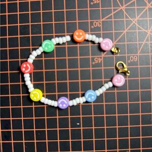 Colorful Smiley Bead Bracelet for Kids